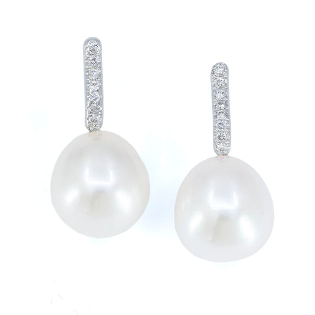 Diamond + Pearl Drop Earrings – Ring Concierge