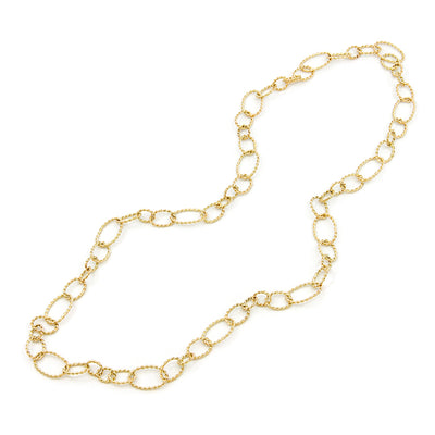 Coiled Gold Oval Links Necklace